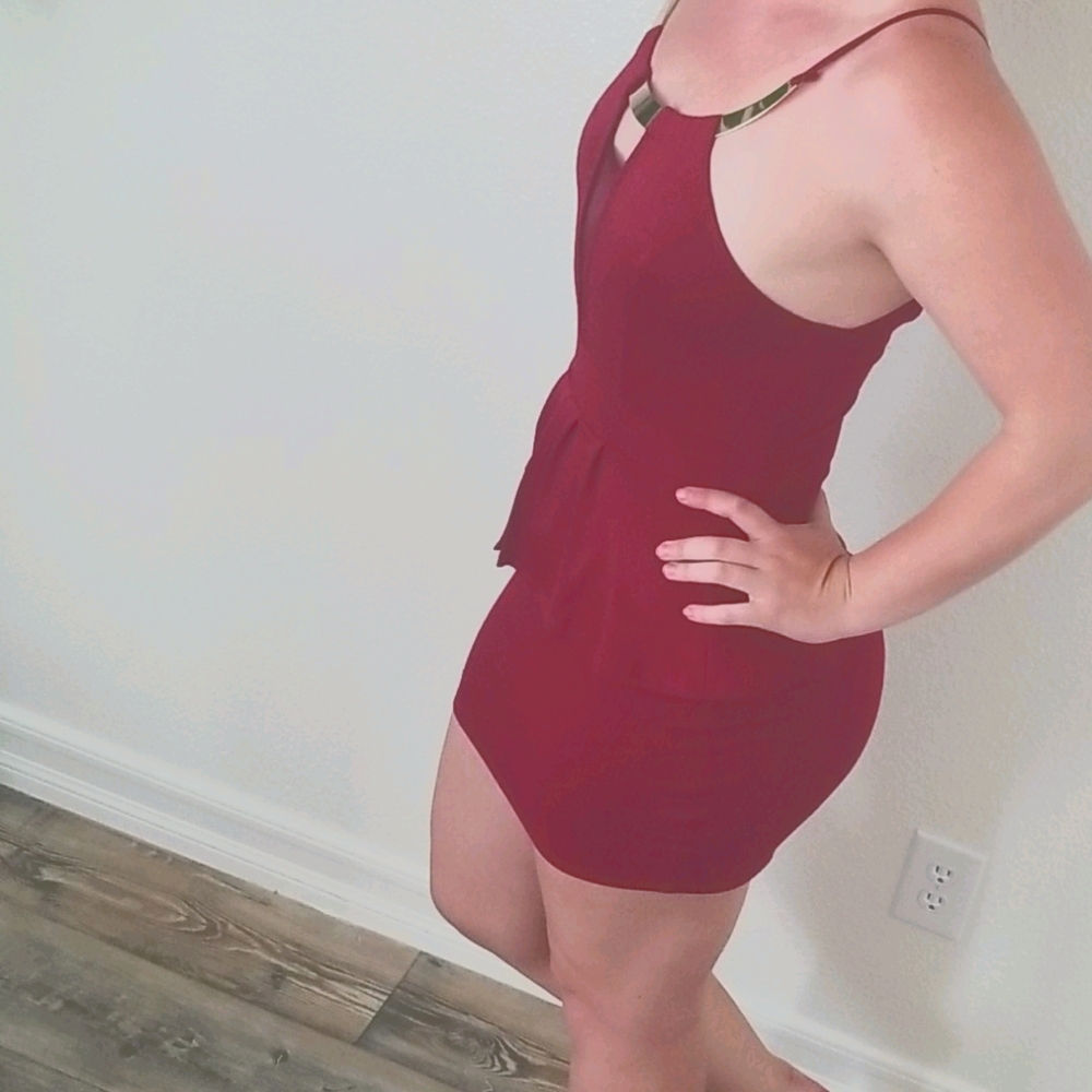 Burgundy cocktail dress